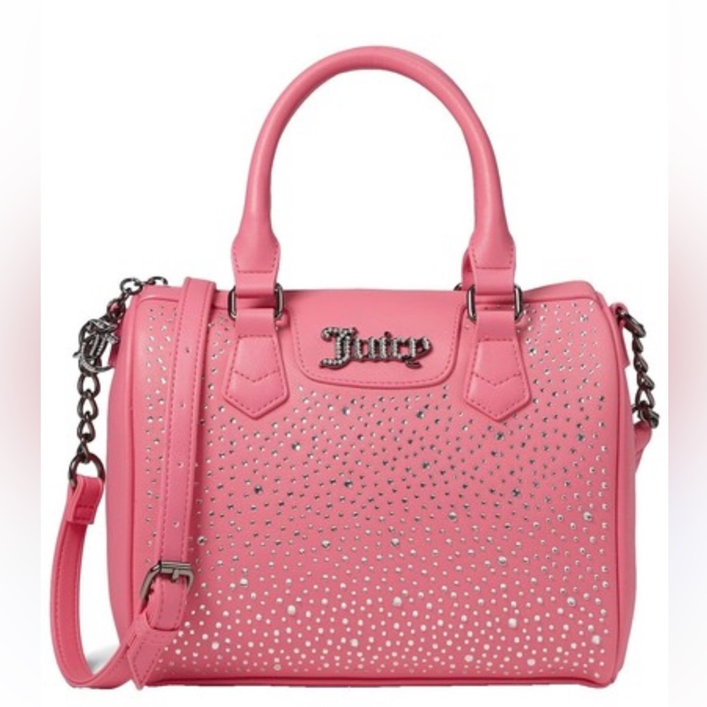 Juicy Couture Dazzle Satchel/Crossbody with Structured Design,Pink Lemonade. NWT